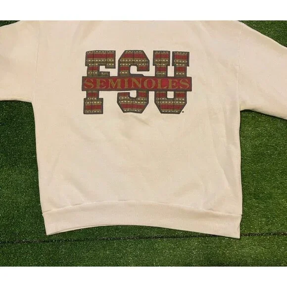Vintage Florida State Seminoles sweatshirt mens extra large crew neck white S - Picture 5 of 12